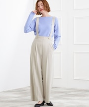 ショルダーストラップツイードパンツ