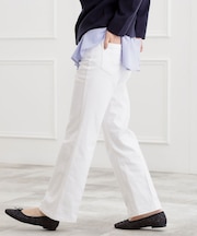 【選べる着丈】美シルエットデニムソフトフレアーパンツ