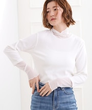 シアー切替ハイネックプルオーバー