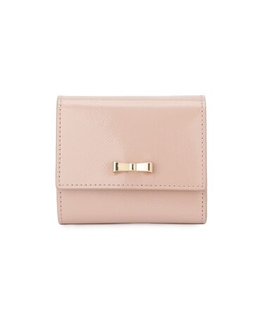 リボンエナメル三つ折り財布