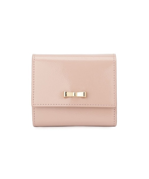 リボンエナメル三つ折り財布