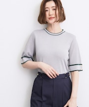 新色追加!【シリーズ累計36万枚/名品ニット】やわらかドライタッチ 袖メッシュ編みニット