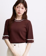 新色追加!【シリーズ累計36万枚/名品ニット】やわらかドライタッチ 袖メッシュ編みニット