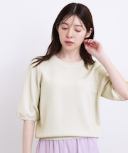 新色追加!【シリーズ累計36万枚/UVカット・ひんやり・洗濯機OK】やわらかドライタッチ 五分袖ニット