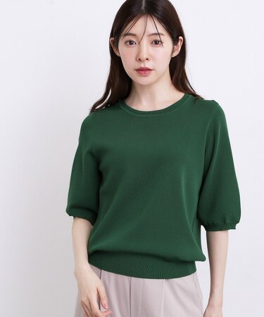 新色追加!【シリーズ累計36万枚/UVカット・ひんやり・洗濯機OK】やわらかドライタッチ 五分袖ニット