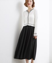 一枚で装いが整う マルチボーダーアソートドッキングワンピース