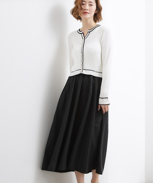 一枚で装いが整う　マルチボーダーアソートドッキングワンピース