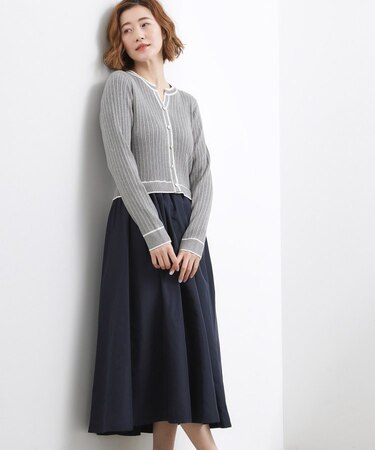 一枚で装いが整う マルチボーダーアソートドッキングワンピース