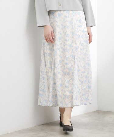 フラワープリント楊柳マーメイドスカート