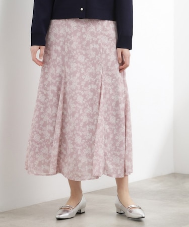 フラワープリント楊柳マーメイドスカート