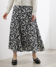 フラワープリント楊柳マーメイドスカート