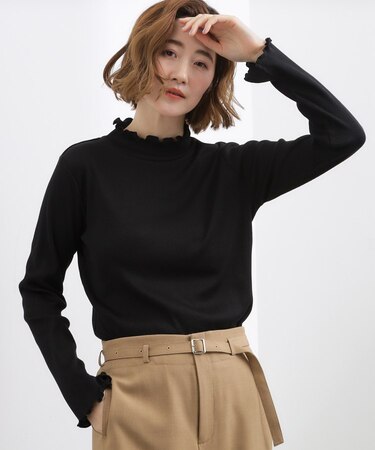 シルクライクリブタートルネック