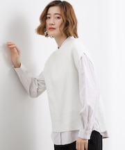 ニットベスト×シャツSET