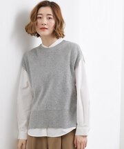 ニットベスト×シャツSET