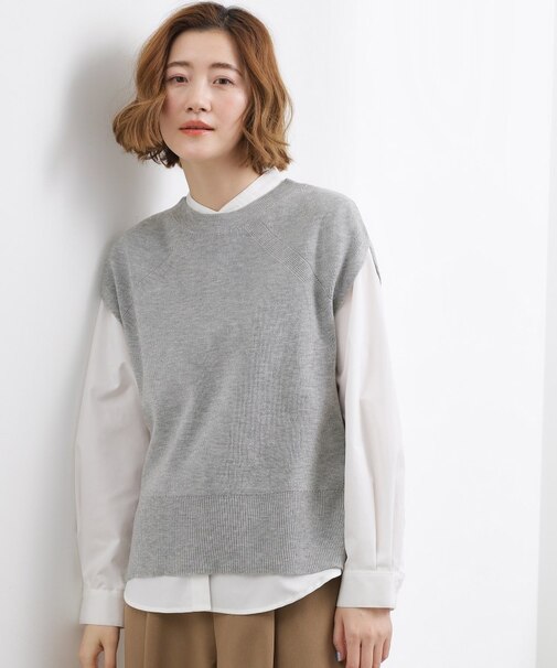 ニットベスト×シャツSET
