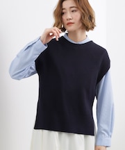 ニットベスト×シャツSET