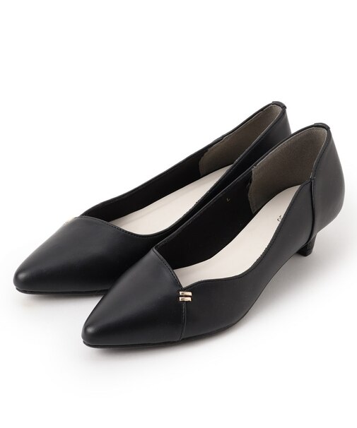 Vカッティングメタルポイントパンプス