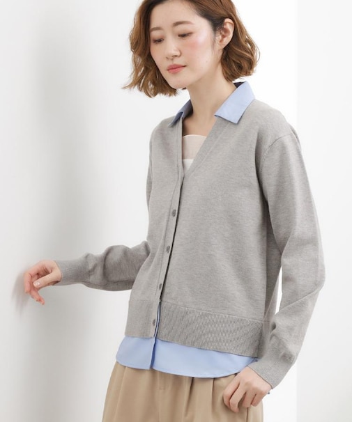 シャツドッキング ニットカーディガン