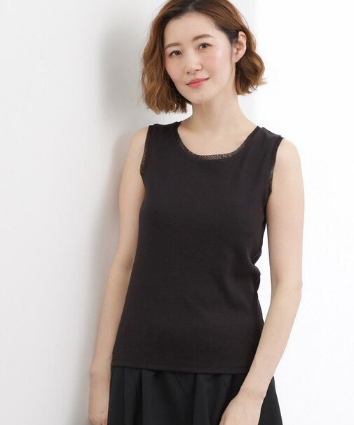 チュールクルーネックタンクトップ