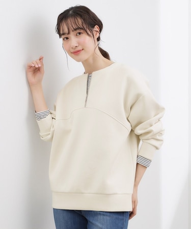 2WAYハーフジップスウェット