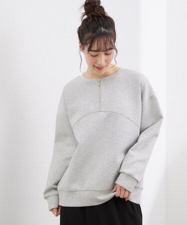 2WAYハーフジップスウェット