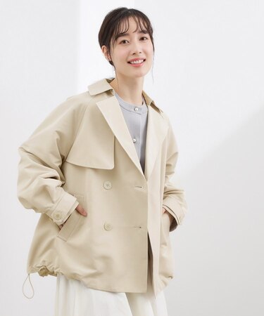 【撥水／シルエット2WAY】軽やかミドルトレンチコート