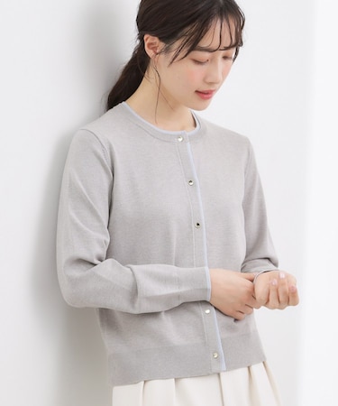 レイヤード風配色カーディガン