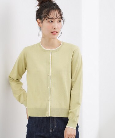 レイヤード風配色カーディガン