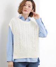 リリヤーンケーブル ニットベスト