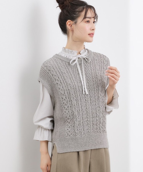 リリヤーンケーブル ニットベスト｜グローブの通販｜&mall（アンド