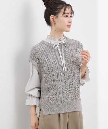 リリヤーンケーブル ニットベスト
