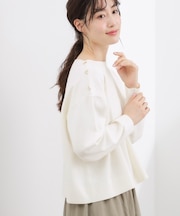 【おうちで洗える】顔周りすっきり、ボートネックニット