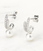 ビジューフェイクパールピアス