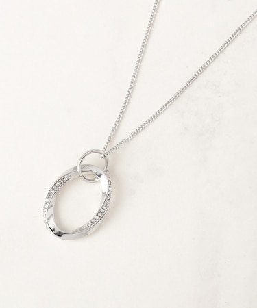 ツイストオーバルビジューネックレス