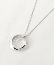 ダブルメタルビジューリングネックレス