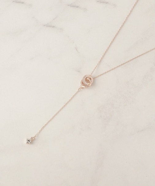 ビジューリングY字ネックレス