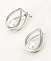 メタルドロップフェイクパールピアス