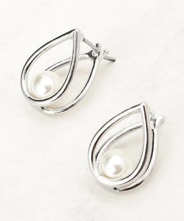 メタルドロップフェイクパールピアス