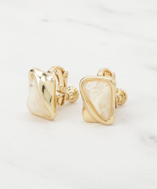 メタルコンビスクエアイヤリング