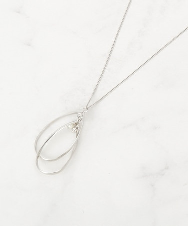 ツイストダブルオーバルパール調ネックレス