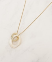 マーブルアクリルリングネックレス