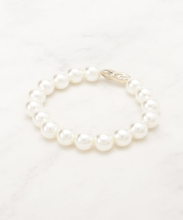 フェイクパールメタルゴムブレス