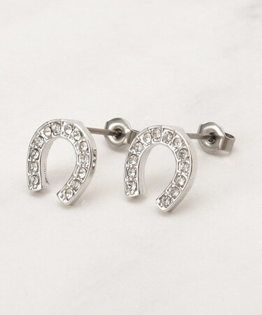 【HORSESHOEシリーズ】キラキラビジューホースシューピアス