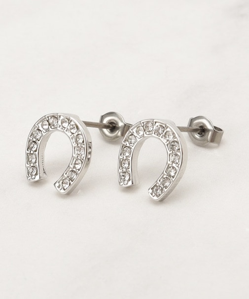 【HORSESHOEシリーズ】キラキラビジューホースシューピアス