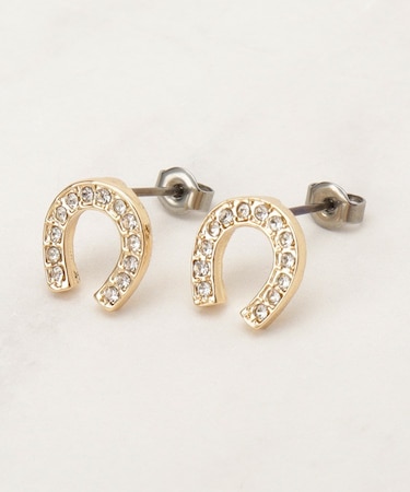 【HORSESHOEシリーズ】キラキラビジューホースシューピアス