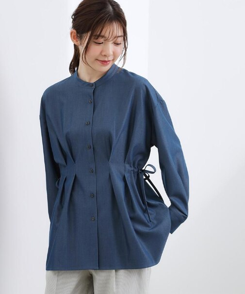 ウエストタック スタンドネックシャツ