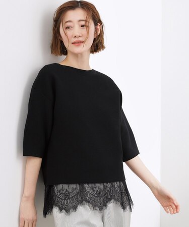 【貴島明日香さん着用／洗濯機で洗える】レイヤードにもおすすめ、軽やかクロップドニット