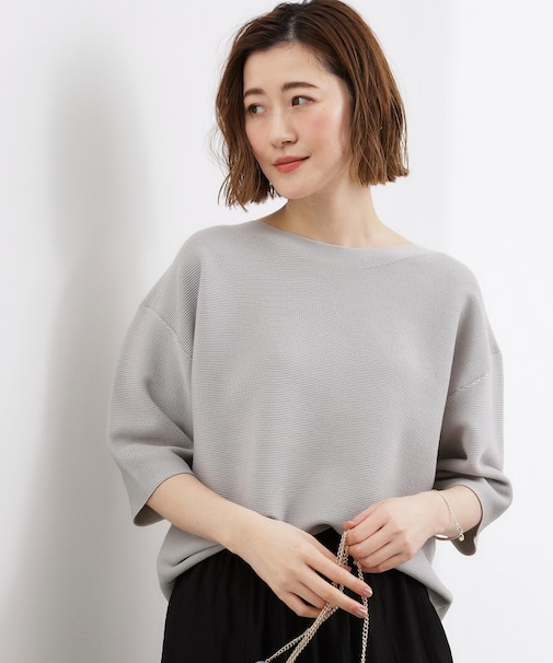 【貴島明日香さん着用/洗濯機で洗える】レイヤードにもおすすめ、軽やかクロップドニット