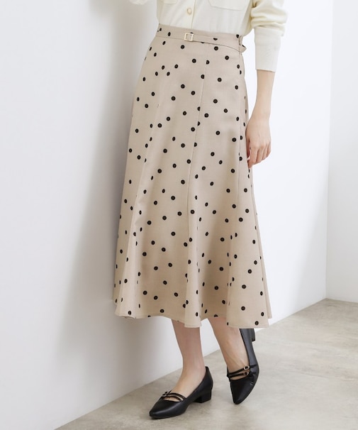 【貴島明日香さん着用・洗える】ランダムドットマーメイドスカート