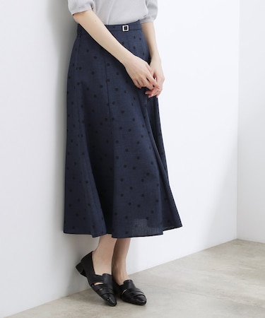 【貴島明日香さん着用・洗える】ランダムドットマーメイドスカート
